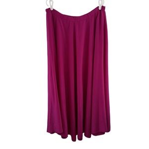 Vintage Neiman Marcus Skirt Womens XL Fuchsia Maxi‎ Long Elastic Waist Pockets